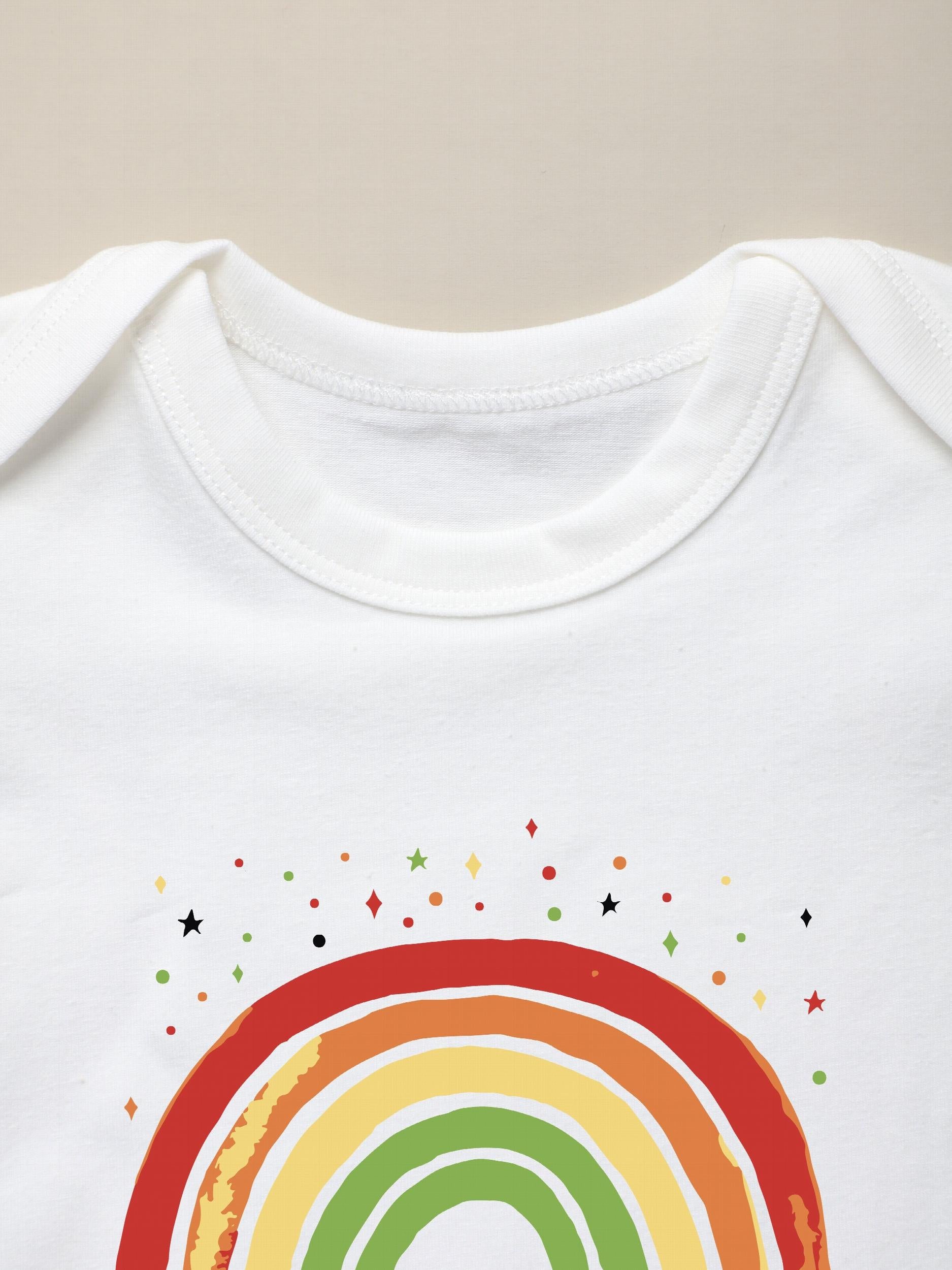 Baby Girls Worth The Wait Rainbow Graphic Print Short Sleeve Onesie