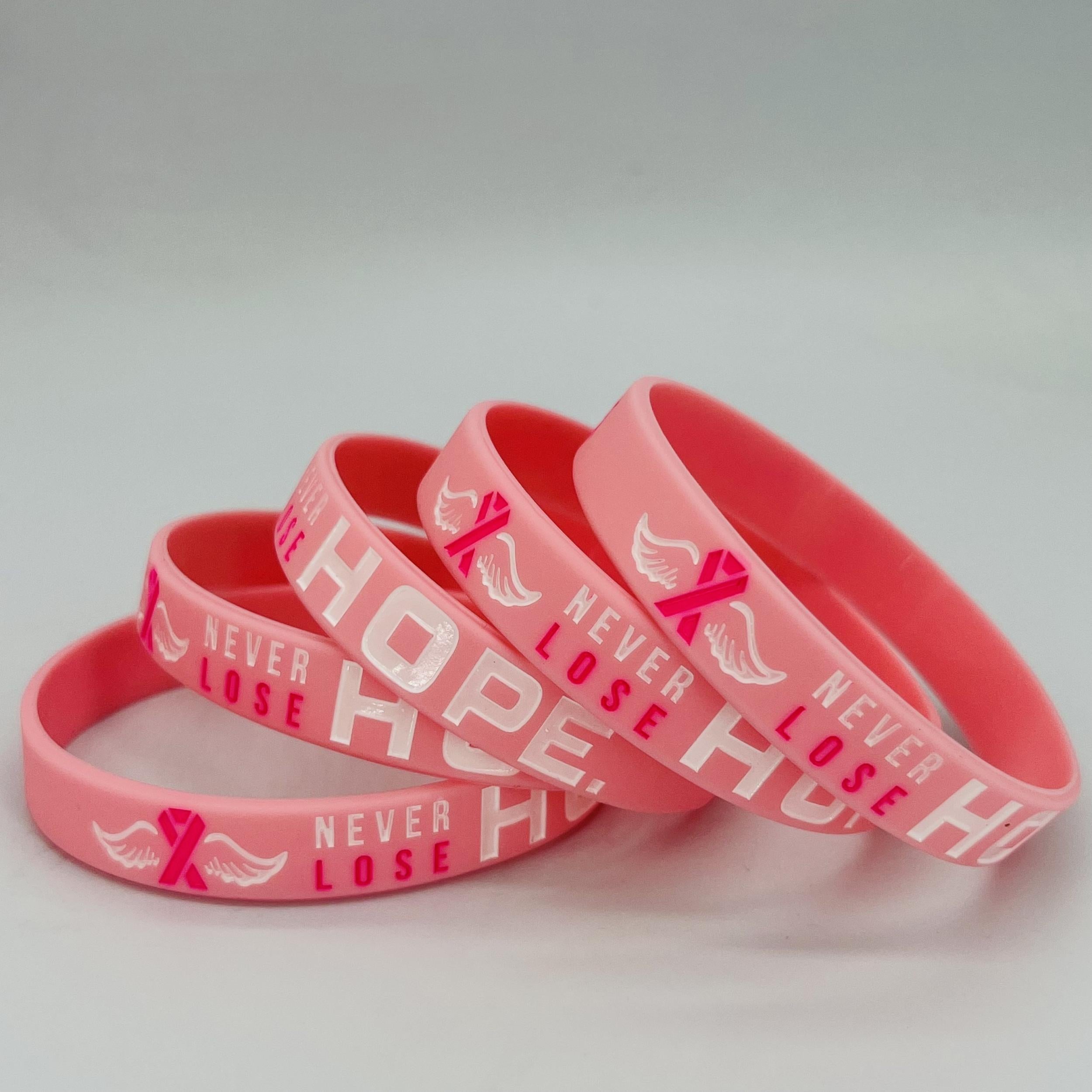 5pcs Hope and Courage Silicone Bracelet Wristband for Inspiration