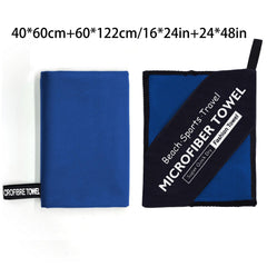 2pcs Zipper Bag Microfiber Travel Towel Soft Beach Fitness Towel