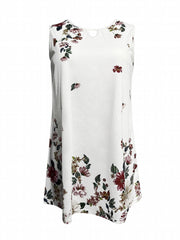 Women's Plus Floral Print Round Neck Stretch Tank Dress