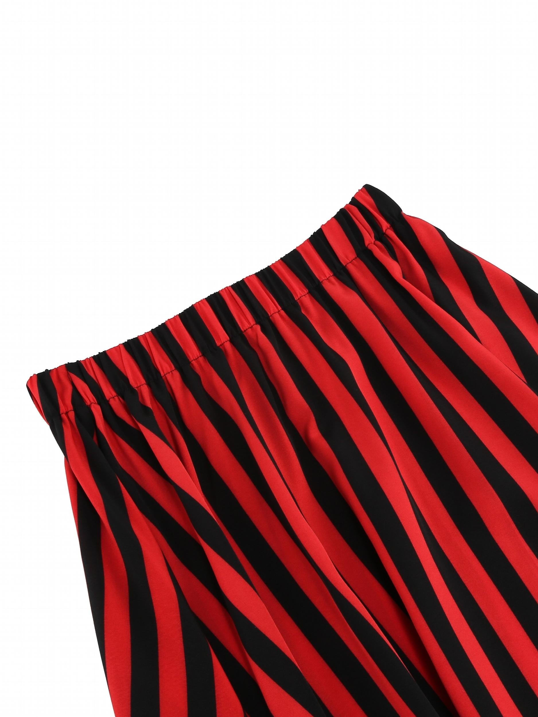 Women's Colorblock Stripe Print Skirt - Fun and Flattering Casual Pirate Costume