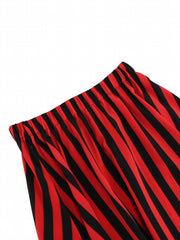 Women's Colorblock Stripe Print Skirt - Fun and Flattering Casual Pirate Costume