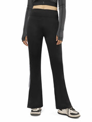 High Waist Side Striped Flare Yoga Pants Soft Stretch Tummy Control