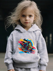 Motor Biker Long Sleeve Hoodie & Sweatpants Set