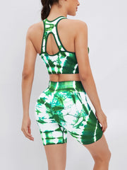 Tie Dye Tracksuit Set Tank Top & Shorts Women's Activewear