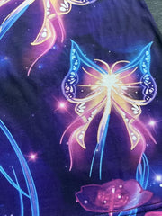 Girls Princess Dress Glowing Butterfly Print Sleeveless Casual Summer Clothing