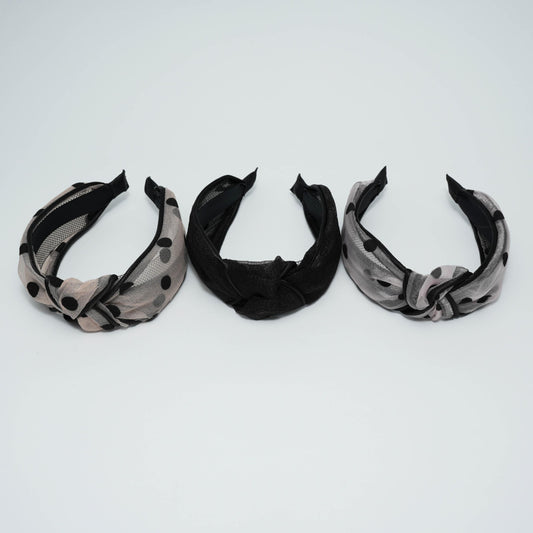 Polka Dot Knot Headband Wide Hairband for Girls