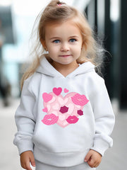 2pcs Heart & Kisses Hoodies Pants Set for Girls