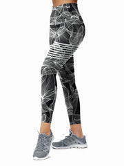 Personality Printed Sporty Yoga Pants High Waist Slim Fit Stretchy Yoga Leggings