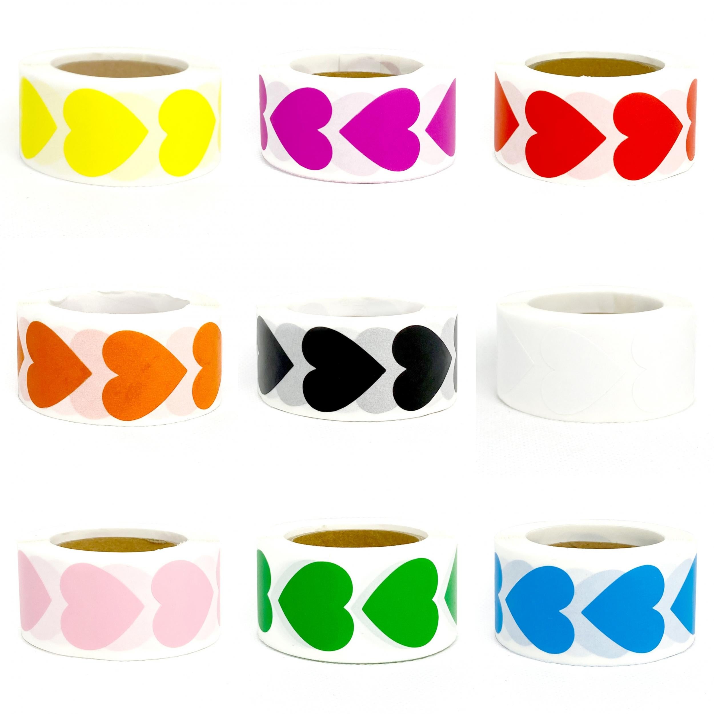 500pcs Heart Shaped Stickers 9 Colors Office Classroom Student Use