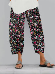 Vintage Floral Print Pants Casual Wide Leg Summer Pants