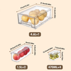 7pcs Refrigerator Storage Box - Kitchen Freezer Fresh keeping Box