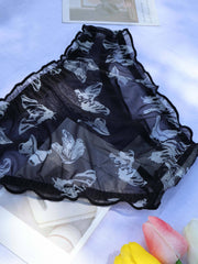 3pcs Butterfly & Polka Dot Briefs Sheer Mesh Panties Women's Lingerie