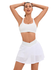 High Waist Mesh Tennis Skirt with Pockets for Active Lifestyle