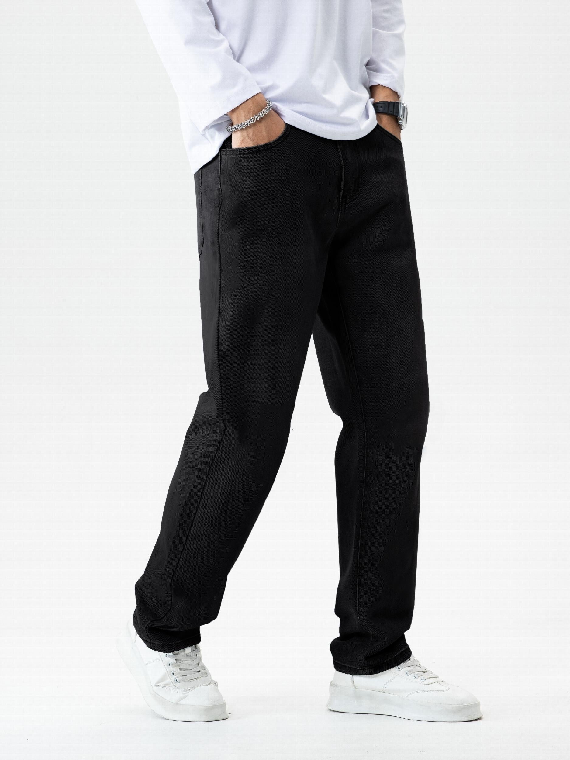 Men's Loose Fit Classic Jeans for All Seasons