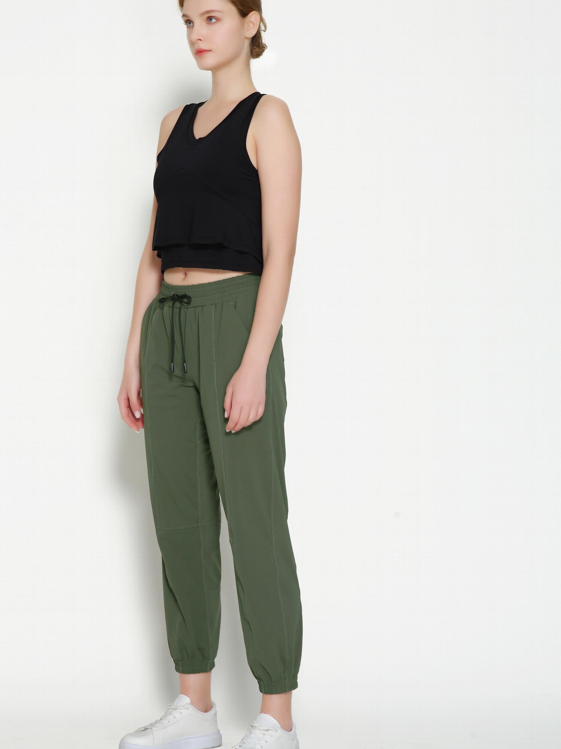 High Waist Yoga Pants w/ Drawstring, Comfy for Casual & Active Lifestyle