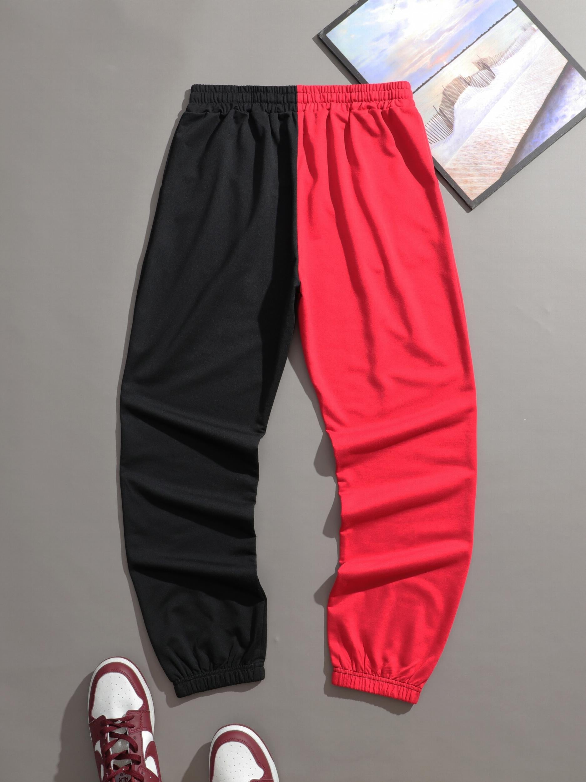 Men's Block Trousers Thin Breathable Drawstring Rock Hip hop Style