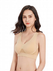 3pcs Wireless Sports Bras Hollow Out Breathable Running Yoga