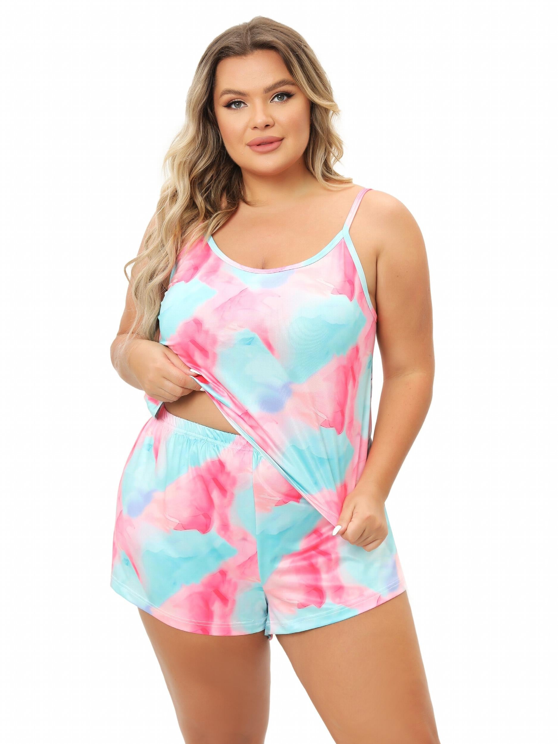 Tie Dye Cami Top & Shorts Pajama Set