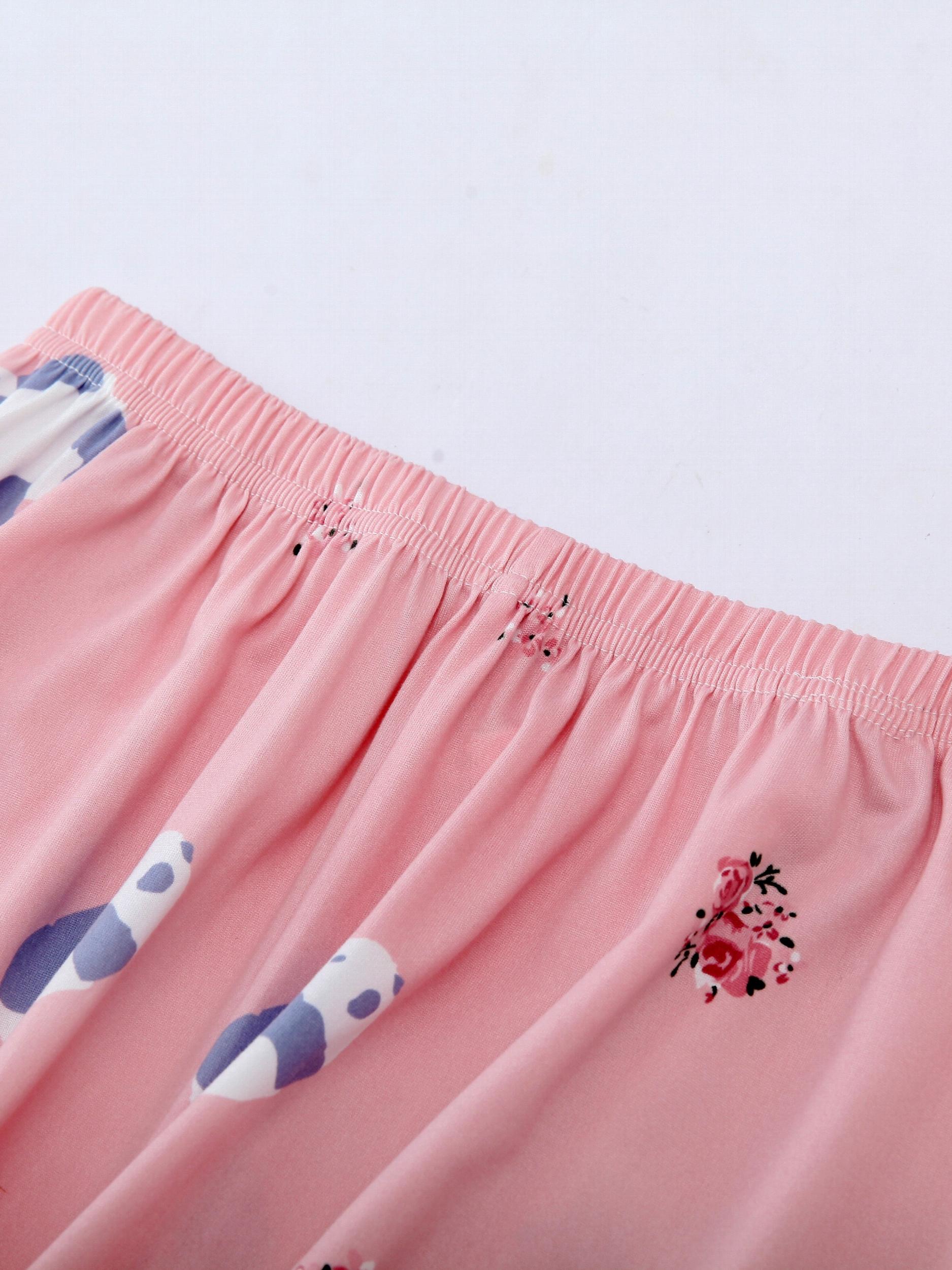 Women's Plus Panda & Floral Print High Waist Loose Home Wear Pants