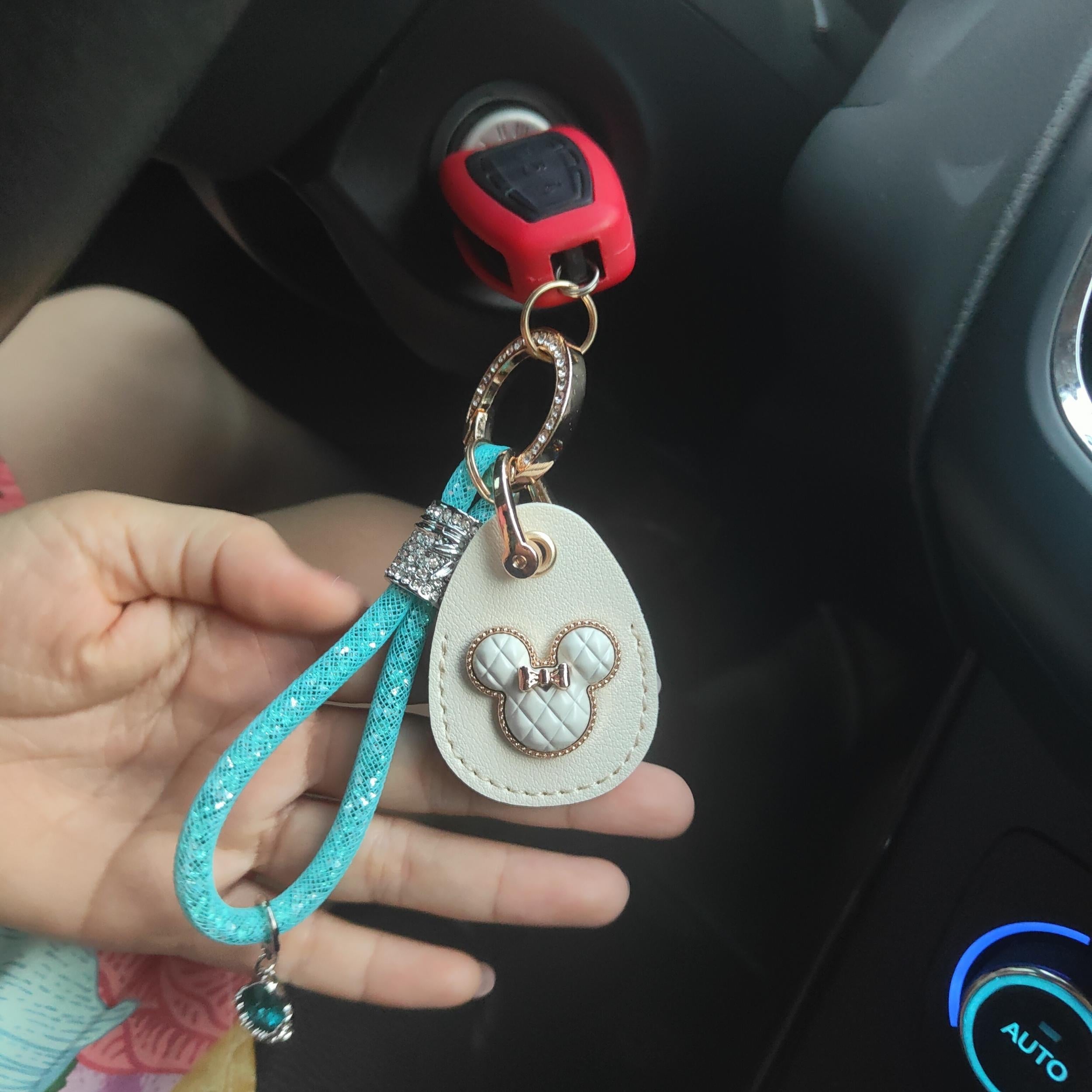 Braided Wrist Strap Car Key Chain for Girls