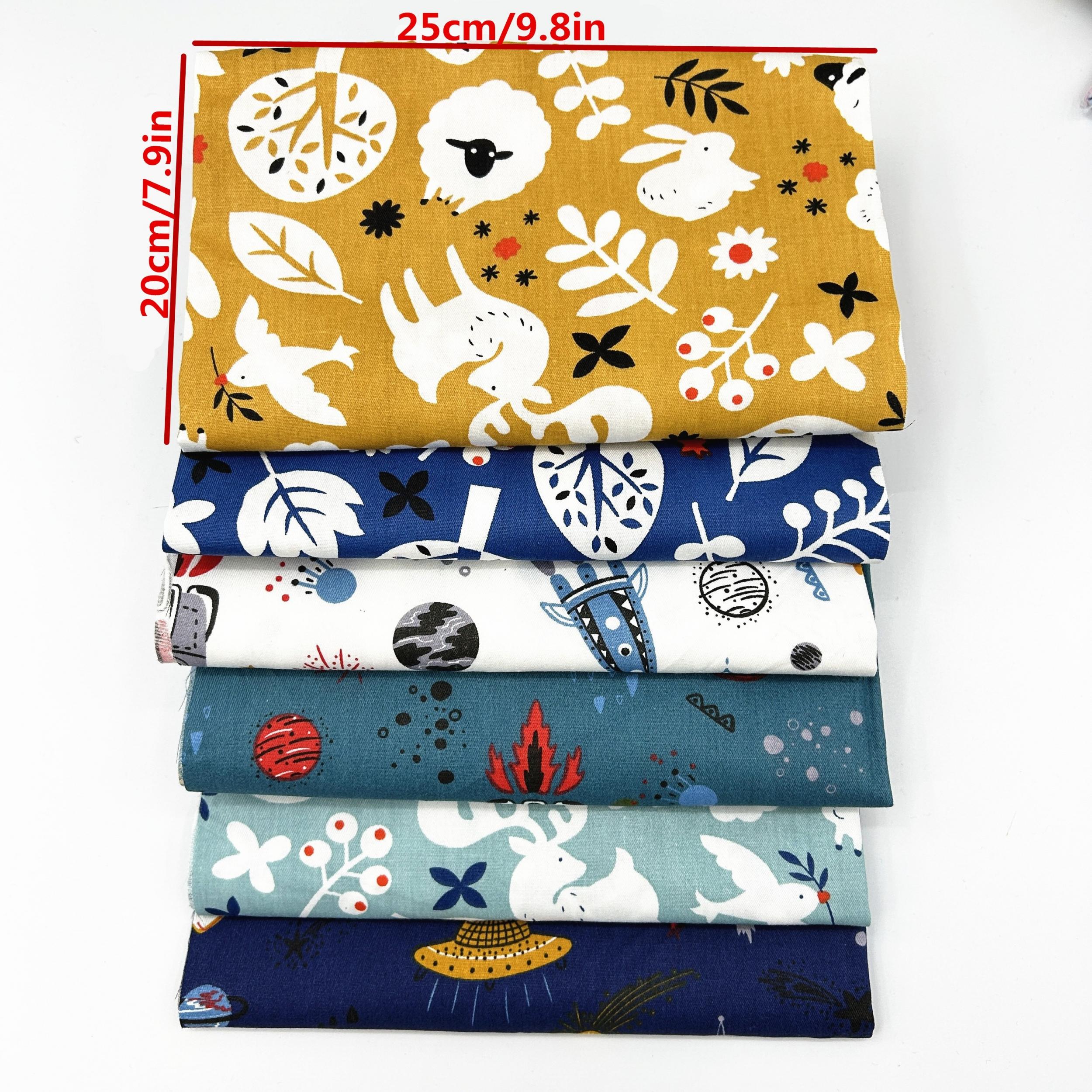 6pcs Soft Cotton Printed Fabric Plant Twill Sheet DIY Patchwork