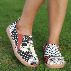 Women's Polka Dot Slip On Lightweight Shoes Round Toe Comfy Travel Shoes