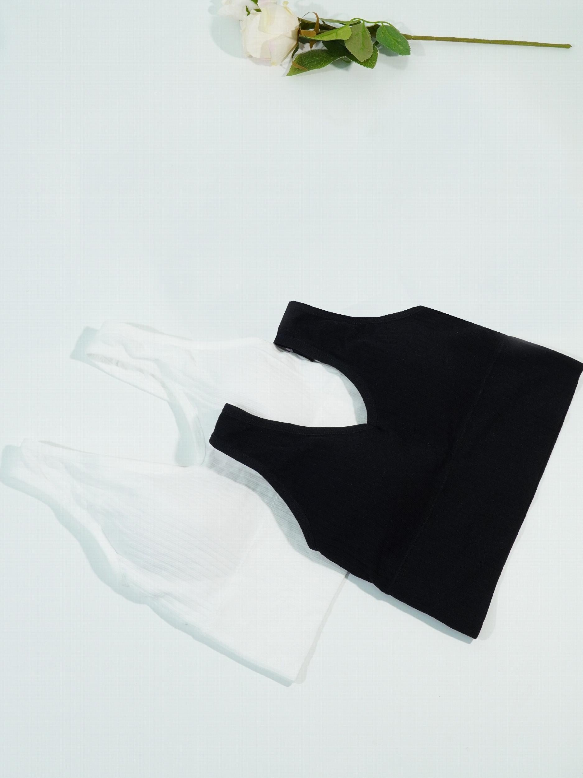 2pcs Solid Ribbed Tank Tops V Neck Padded Women's Lingerie