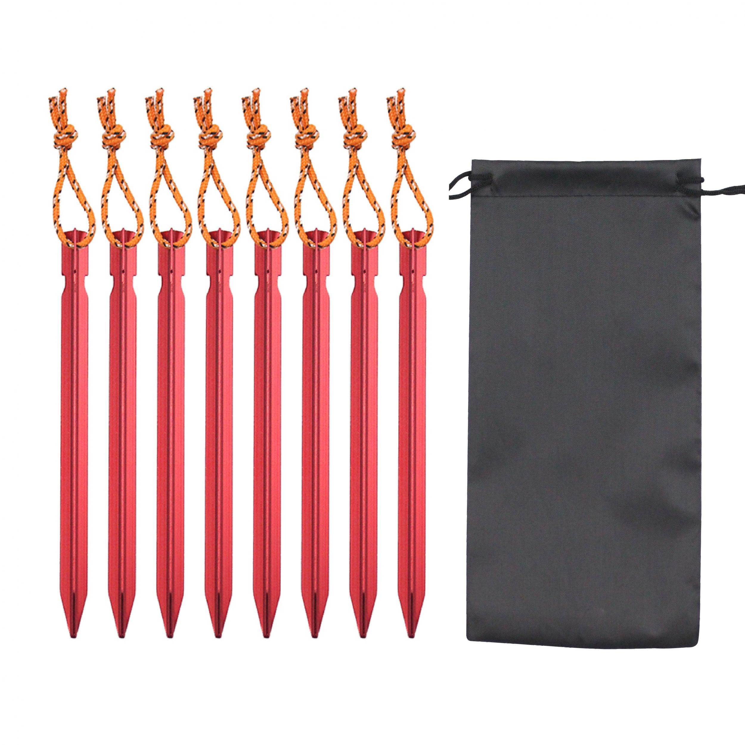 8pcs Outdoor Canopy Tent Pegs 7075 Aluminum Alloy High strength Stake