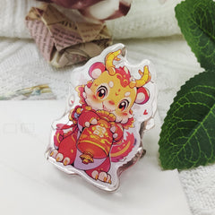 Year Beast Theme Acrylic Clip - Chinese Office Supplies Gift