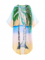 Tropical Palm Tree Print Beachwear 2 Piece Set