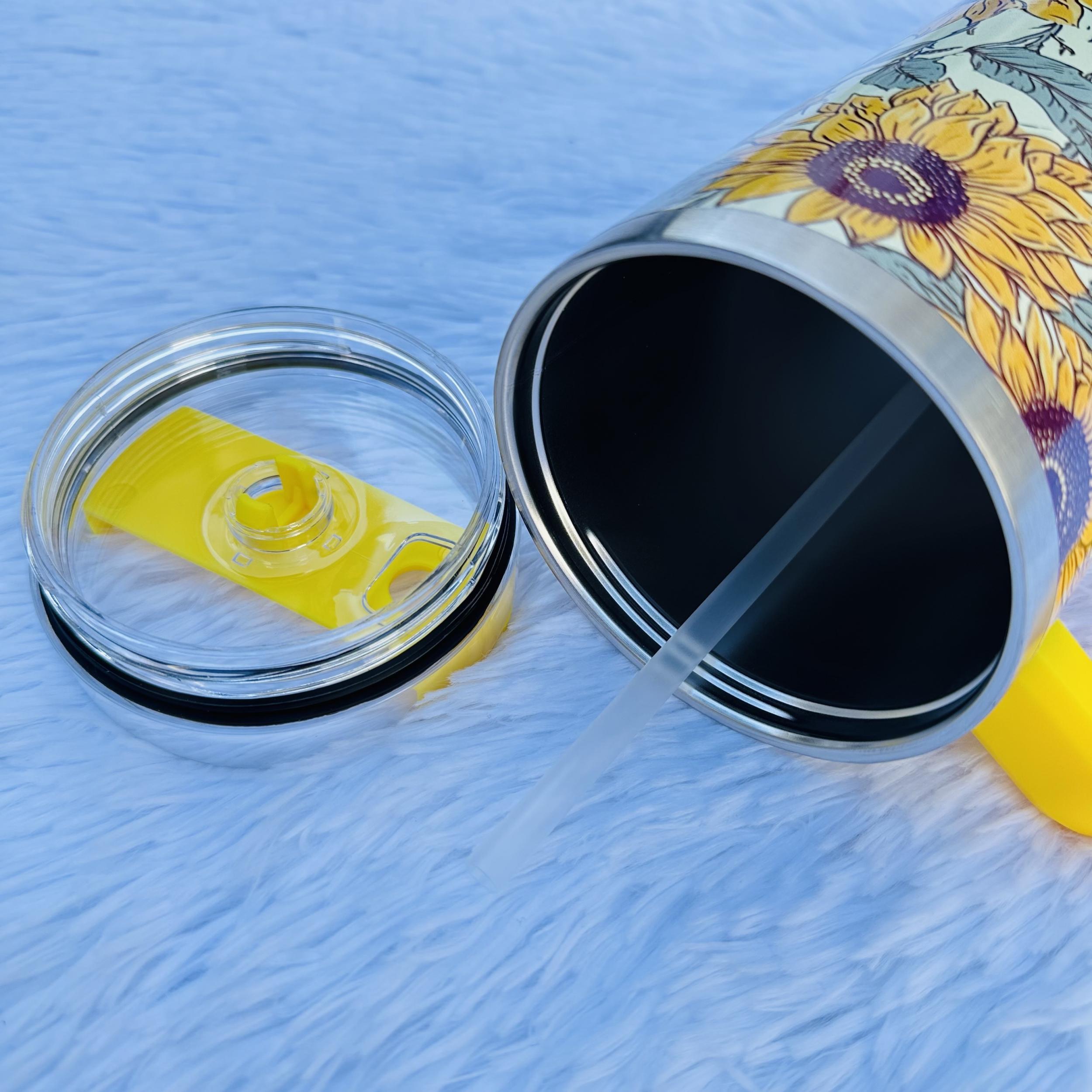 Sunflower Printed 40oz Stainless Steel Water Cup Insulated Leakproof for Outdoor