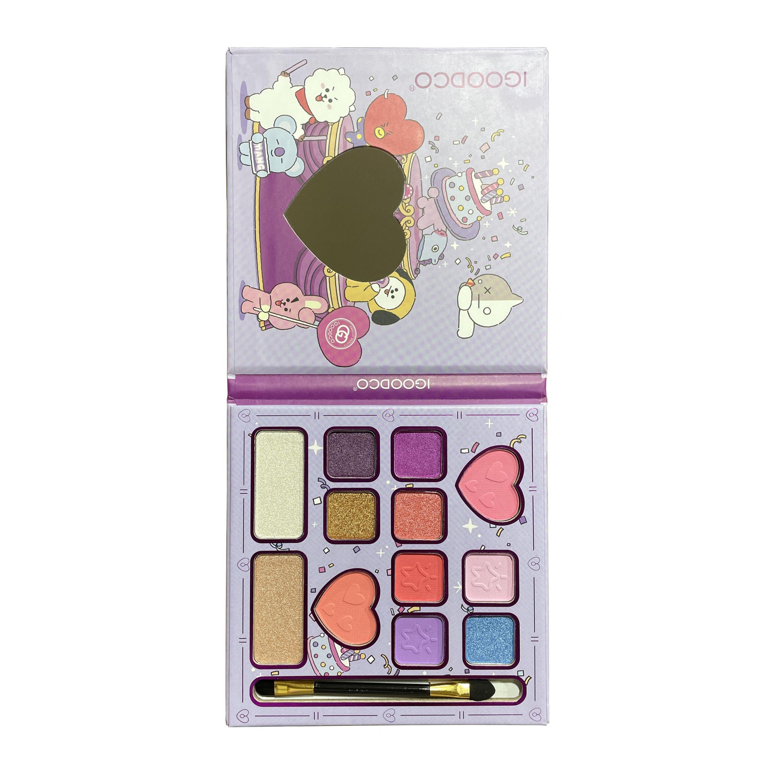 12-Color Portable Eyeshadow Palette Blush Highlighter 3-In-1 Makeup Palette