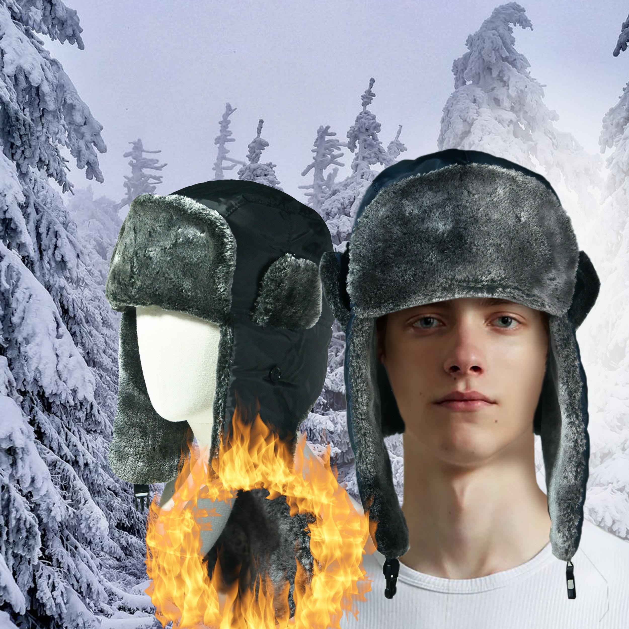 Outdoor Thickened Windproof Fuzzy Warm Hats with Ear Protection