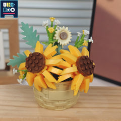 Colorful Flower Bouquet Building Blocks Set Succulent Plant Decor Kit