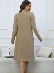 Ribbed Knit Cami Dress & Long Sleeve Cardigan Nightgown Set
