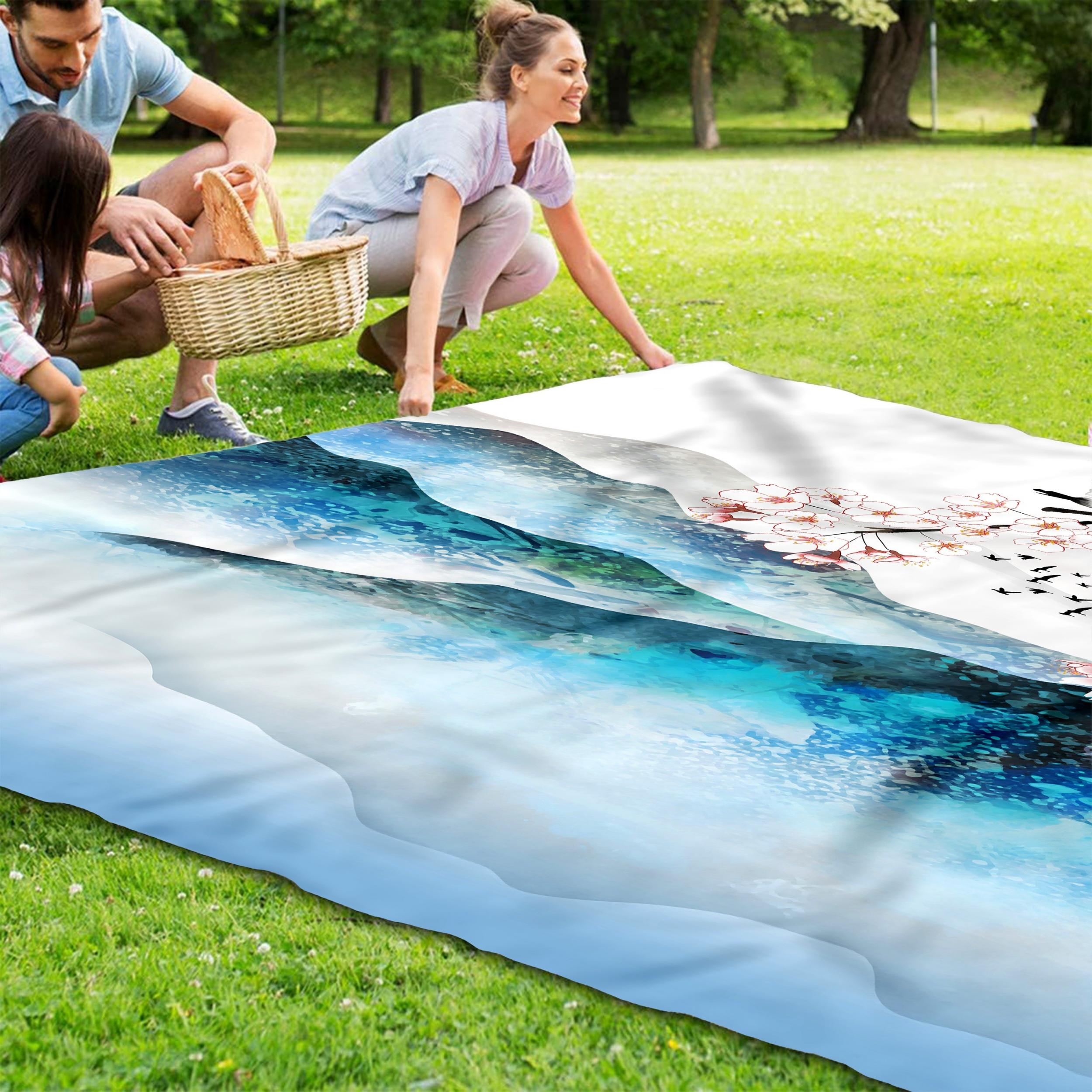 Ink Painting Print Outdoor Camping Picnic Mat Lightweight Waterproof Sandproof