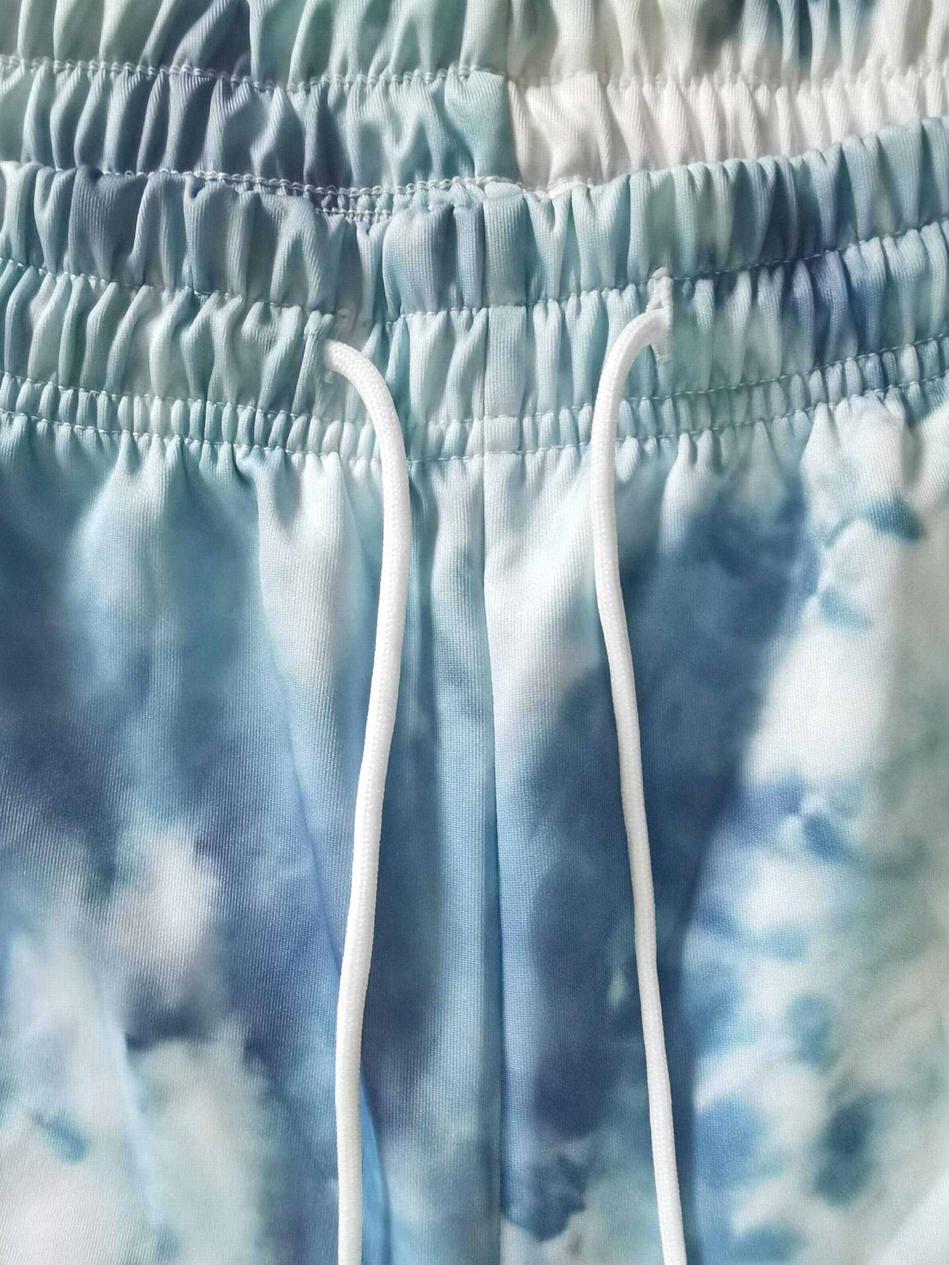 Tie Dye Drawstring Sweatpants Straight Leg Loose Fit Pants Men's Casual Joggers