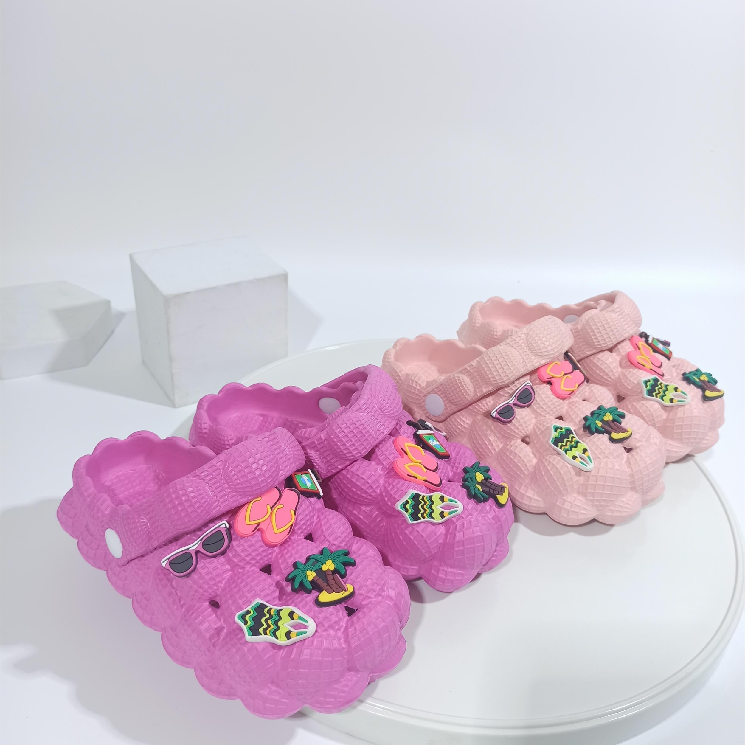 Boys Cartoon Charm House Shoes Lightweight Anti-Slip Clogs