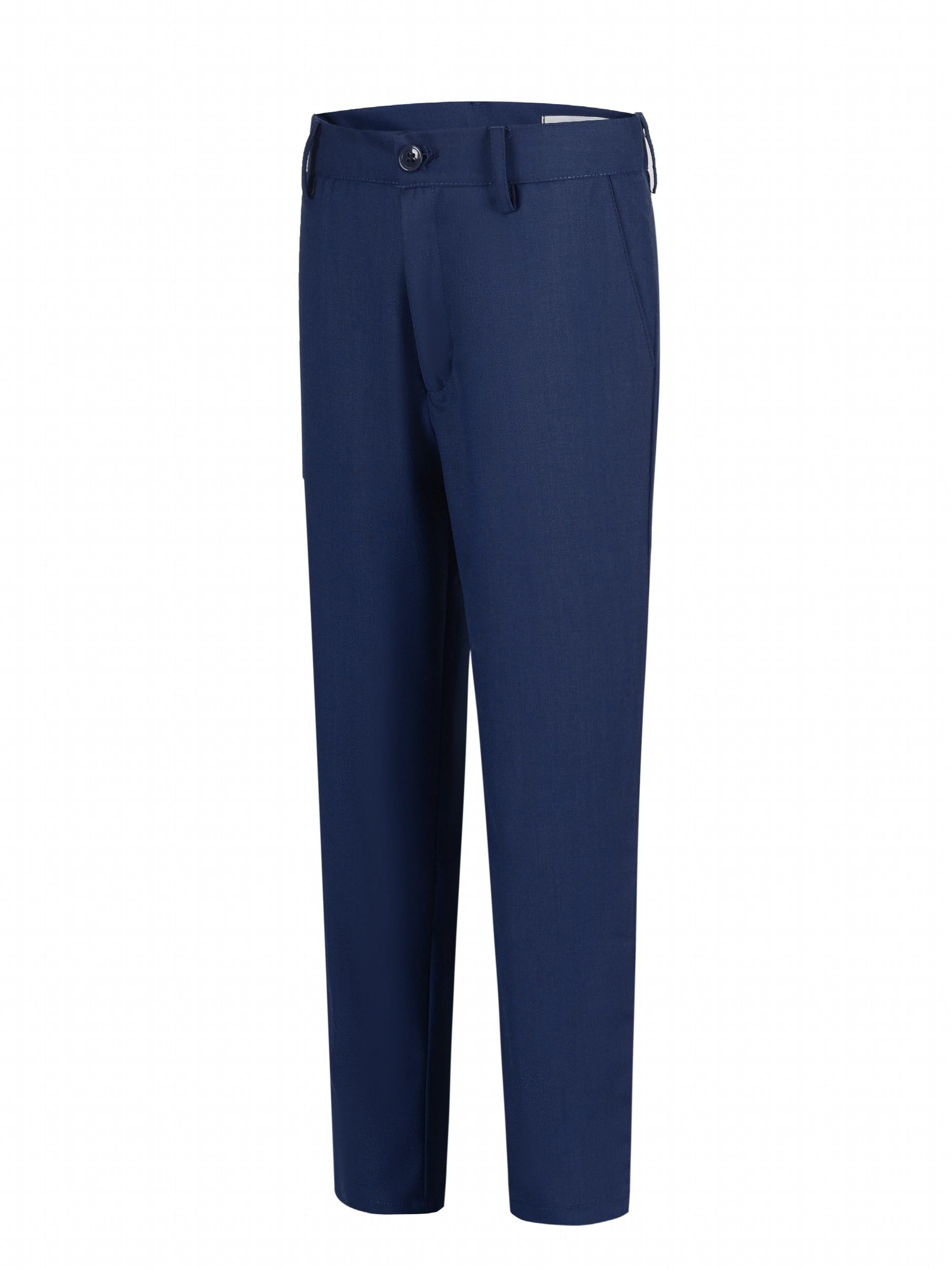 Boys Flat Front Dress Pants Adjustable Waist School Uniforms Pants