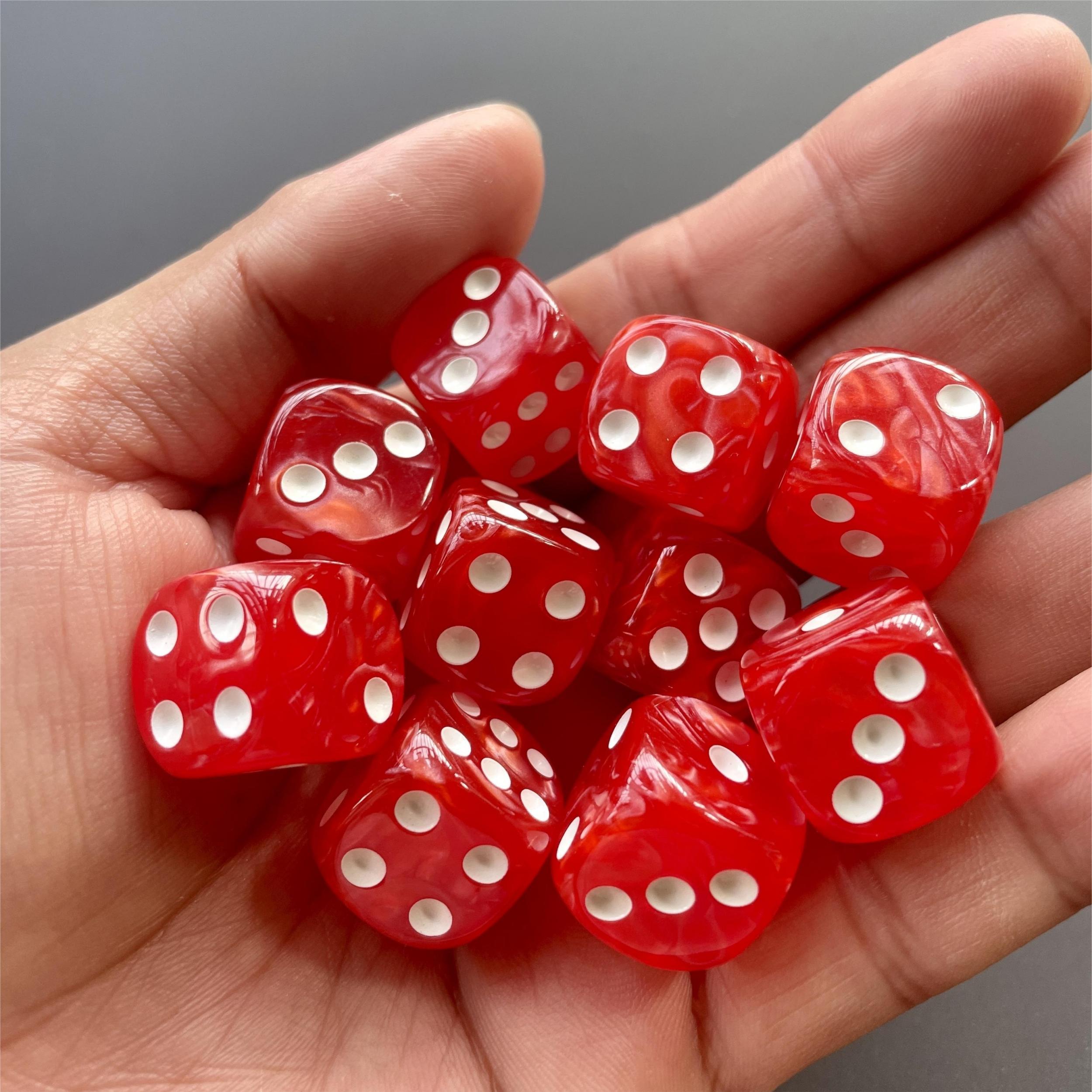 10pc Red Game Dice Set For Board Game Accessories