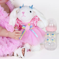 22 Inch Reborn Doll with Rooted Hair and Bunny