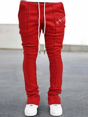 Men's V Print Flared Trousers Casual Hip Hop Pants
