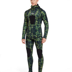 Men's Neoprene 3mm Camo Hoodie Wetsuit Full Suit for Snorkeling