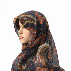 Paisley Print Boho Scarf Vintage Tassel Shawl