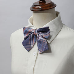Purple Striped Bow Tie & Neck Tie Set Casual College Style Adjustable