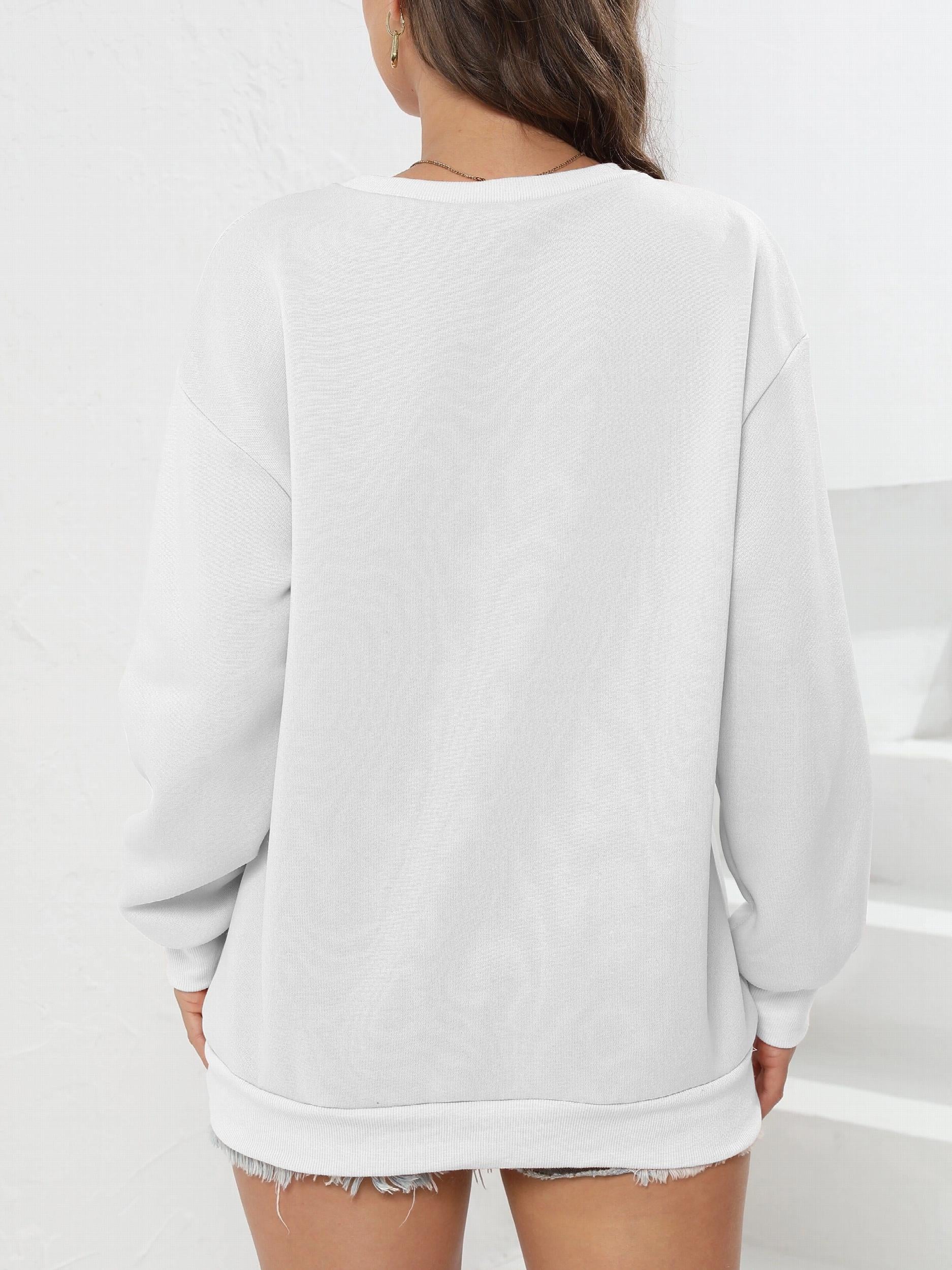 California Print Casual Long Sleeve Sweatshirt for Women