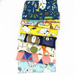 7pcs Cartoon Animal Print Fabric DIY Patchwork Cloth Set