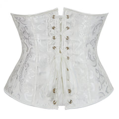 Jacquard Strapless Corset Bustier Lace Up Slimmer Body Shaper Women's Lingerie