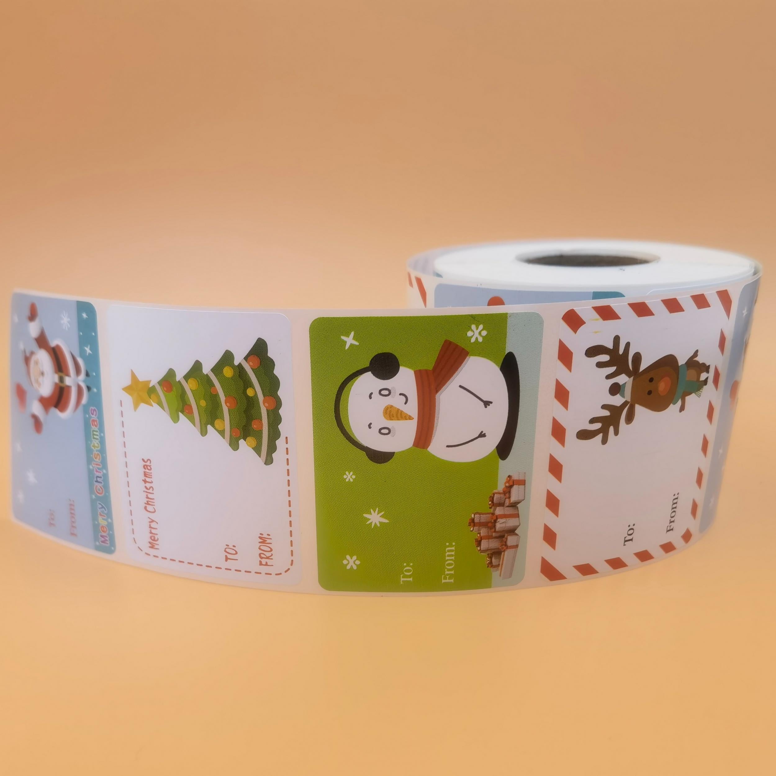 500pcs Christmas Label Santa Claus Self adhesive Paper Label Xmas Birthday Gift